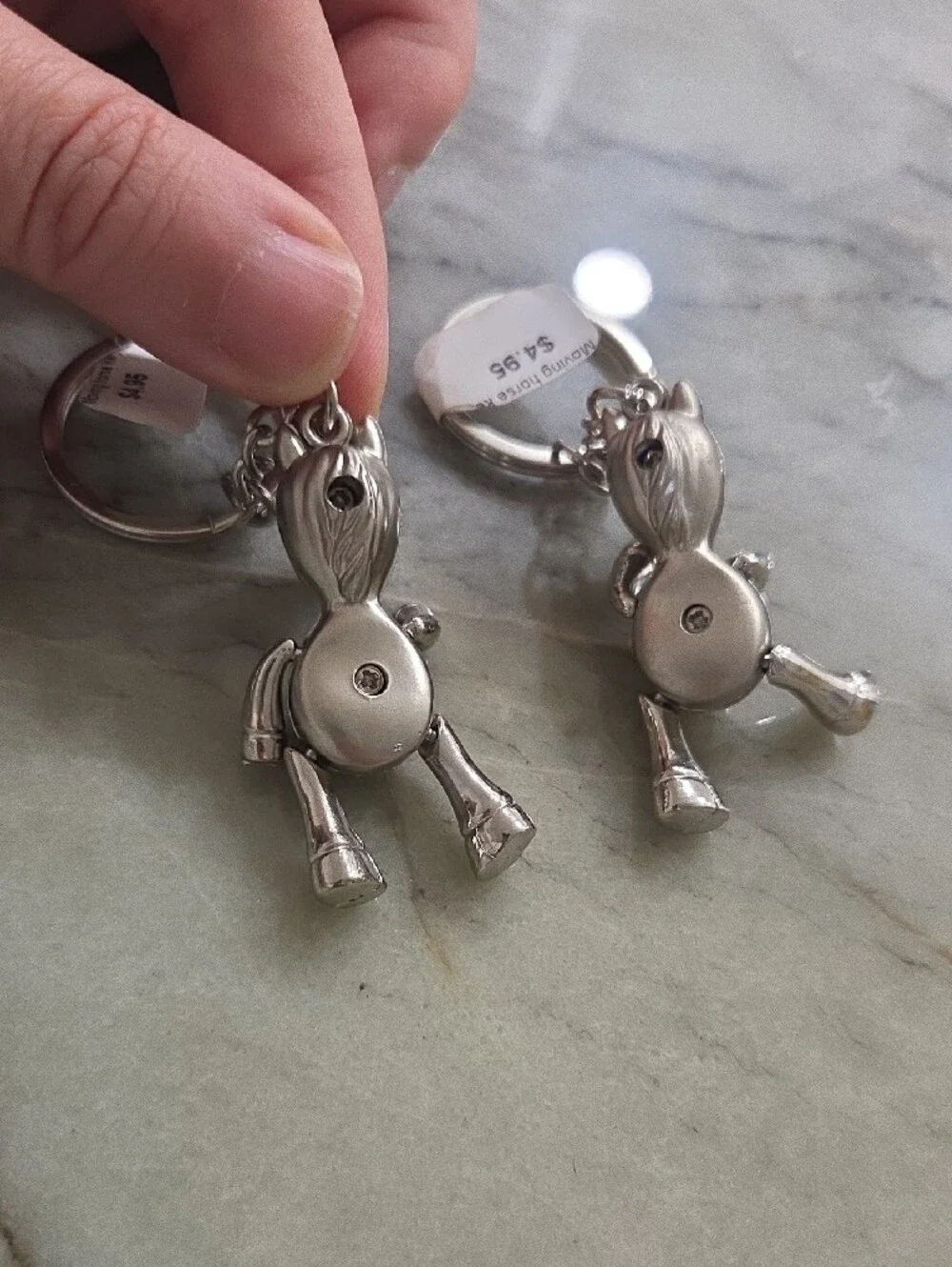 Mackinac Island Silver Horse Keychain - Set of 2